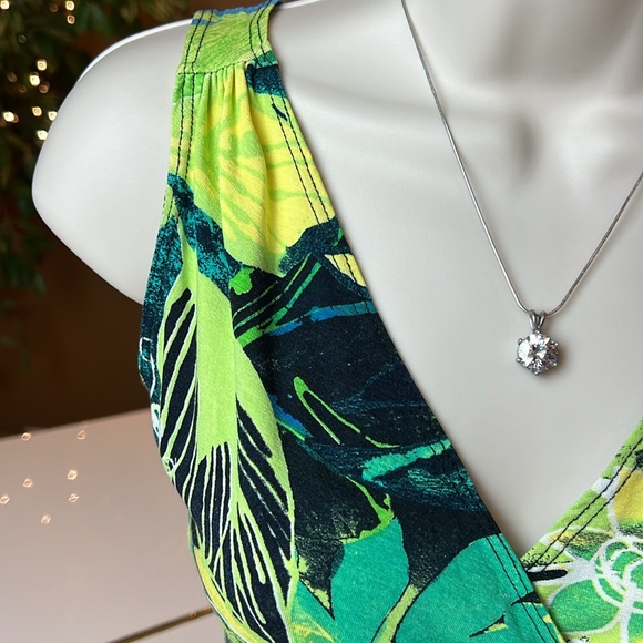 🌴CACHE FLORAL TROPICAL V NECK RUCHED SIDE TOP SIZE SMALL🌺🌴 - Picture 5 of 13